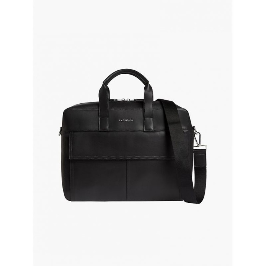 Hommes Calvin Klein Sacoche | Porte-Ordinateur Utility Nappa En Synthetique - Calvin Klein