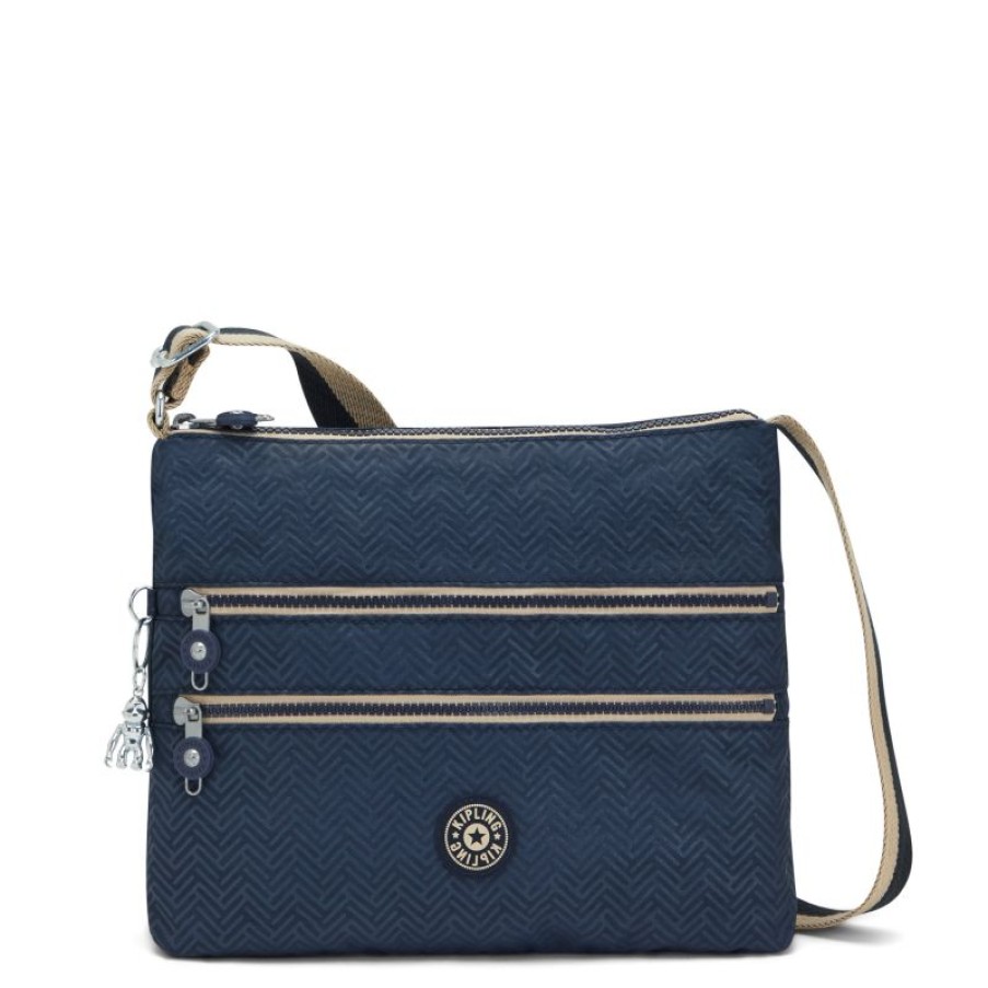 Femmes Kipling Sac Bandouliere | Sac Bandouliere Alvar Endless Bleu Emboss - Kipling