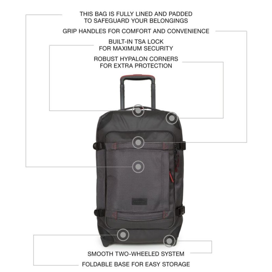 Bagages Eastpak | Valise Cabine 2 Roulettes Tranverz S Cnnct Accent Grey - Eastpak