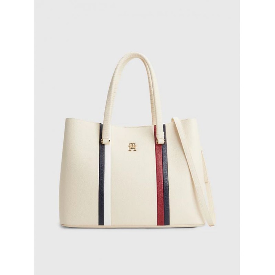 Femmes Tommy Hilfiger Sac Cabas | Sac Cabas Emblem En Synthetique - Tommy Hilfiger