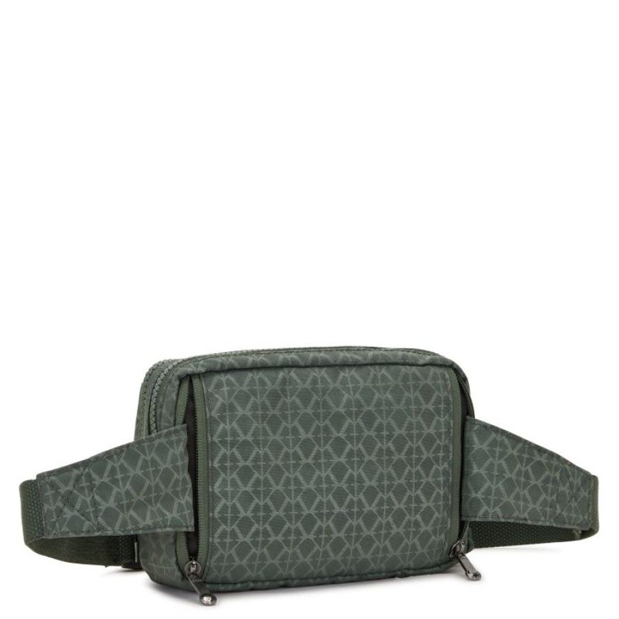 Femmes Kipling Sac Bandouliere | Sac Bandouliere / Banane Abanu Multi Sign Green En Toile