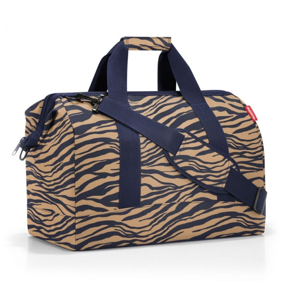 Bagages Reisenthel | Sac De Voyage Allrounder L Rhombus Midnight Gold En Toile - Reisenthel