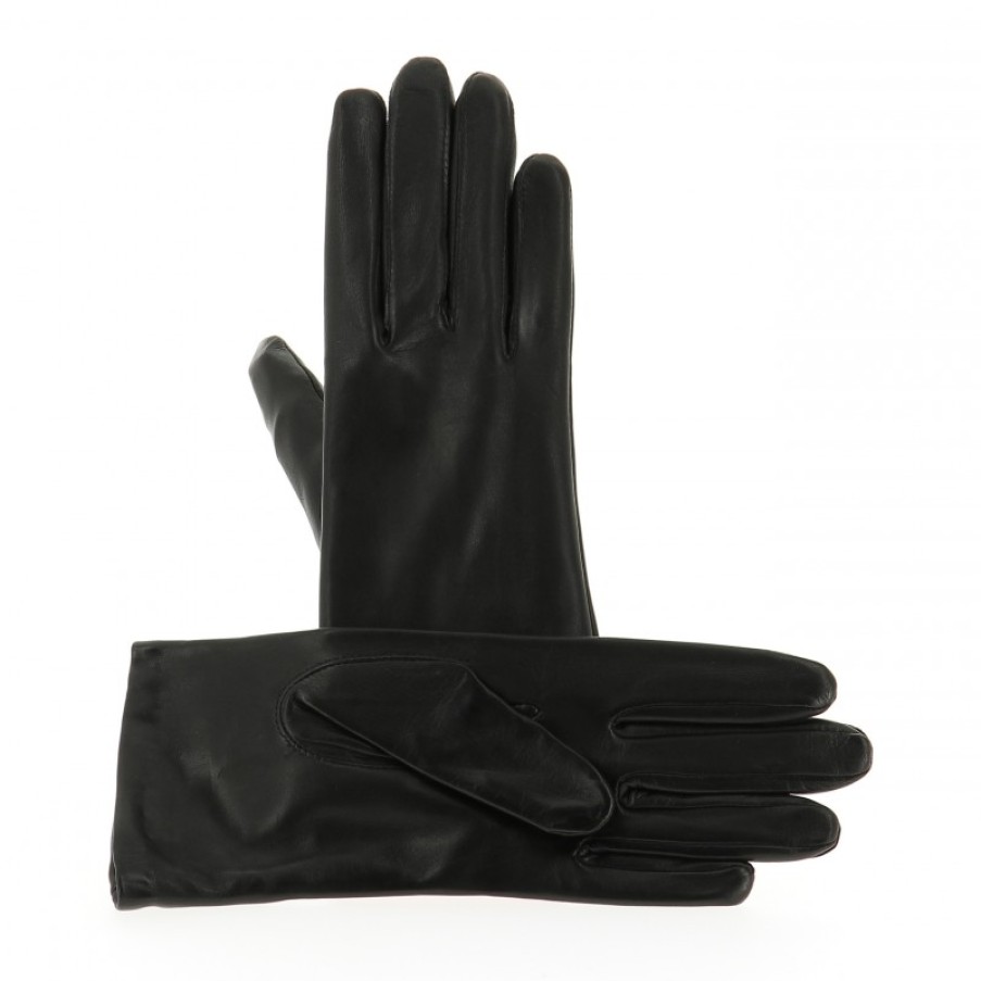 Femmes Isotoner Gants | Gants Femme Cuir Agneau Noir - Isotoner