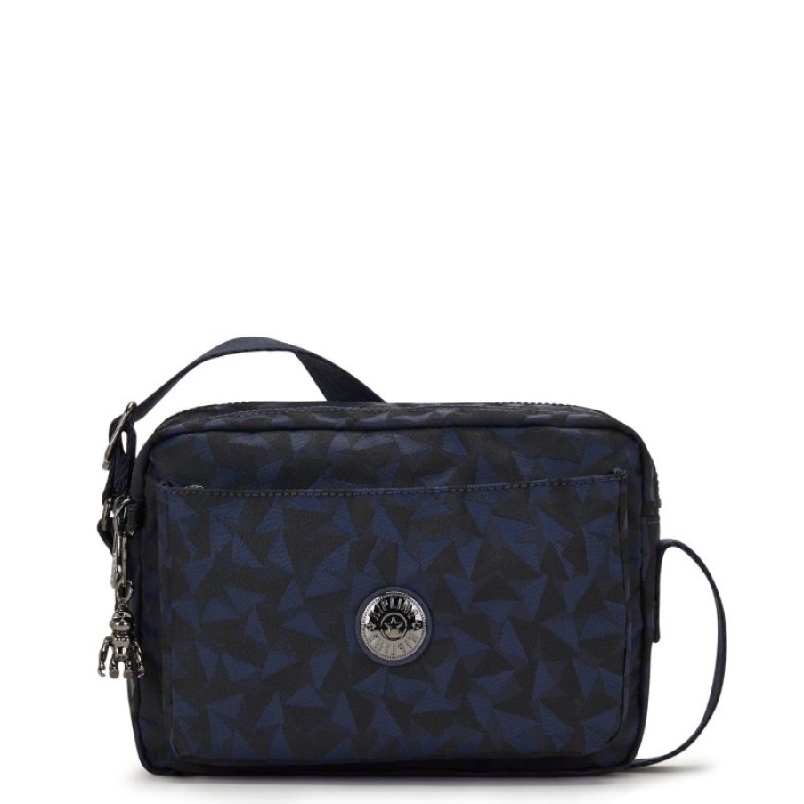 Femmes Kipling Sac Bandouliere | Sac Bandouliere Abanu M Endless Navy Jacquard En Toile - Kipling