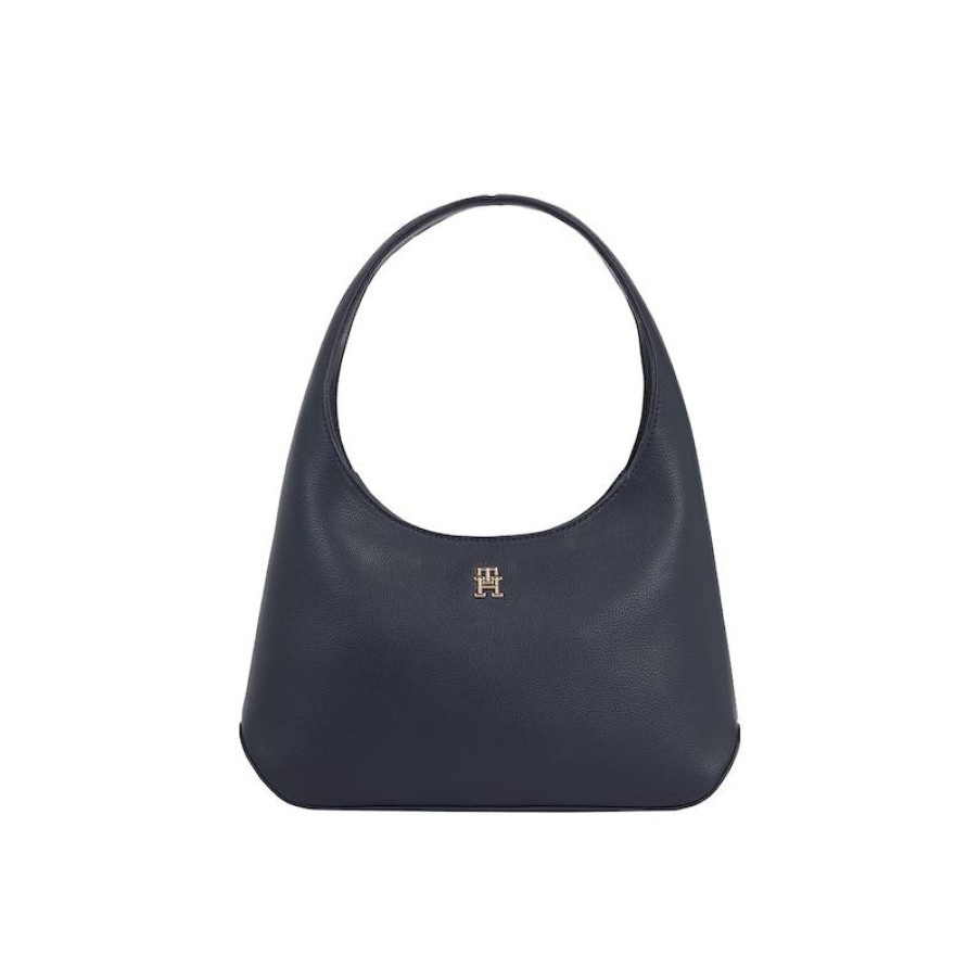 Femmes Tommy Hilfiger Sac Porte Epaule | Sac Hobo A Plaque Monogramme Th