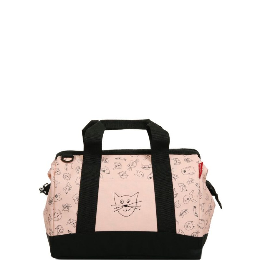 Bagages Reisenthel | Sac De Voyage Allrounder M Kids Cats And Dogs Pink En Toile - Reisenthel