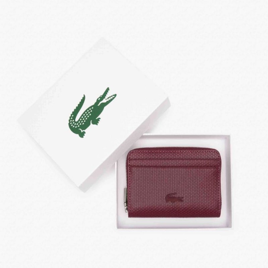 Femmes Lacoste Portefeuille | Portefeuille Chantaco En Cuir - Lacoste