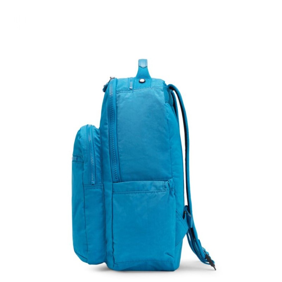 Femmes Kipling Sac A Dos | Sac A Dos Seoul Aquatic Blue En Toile - Kipling