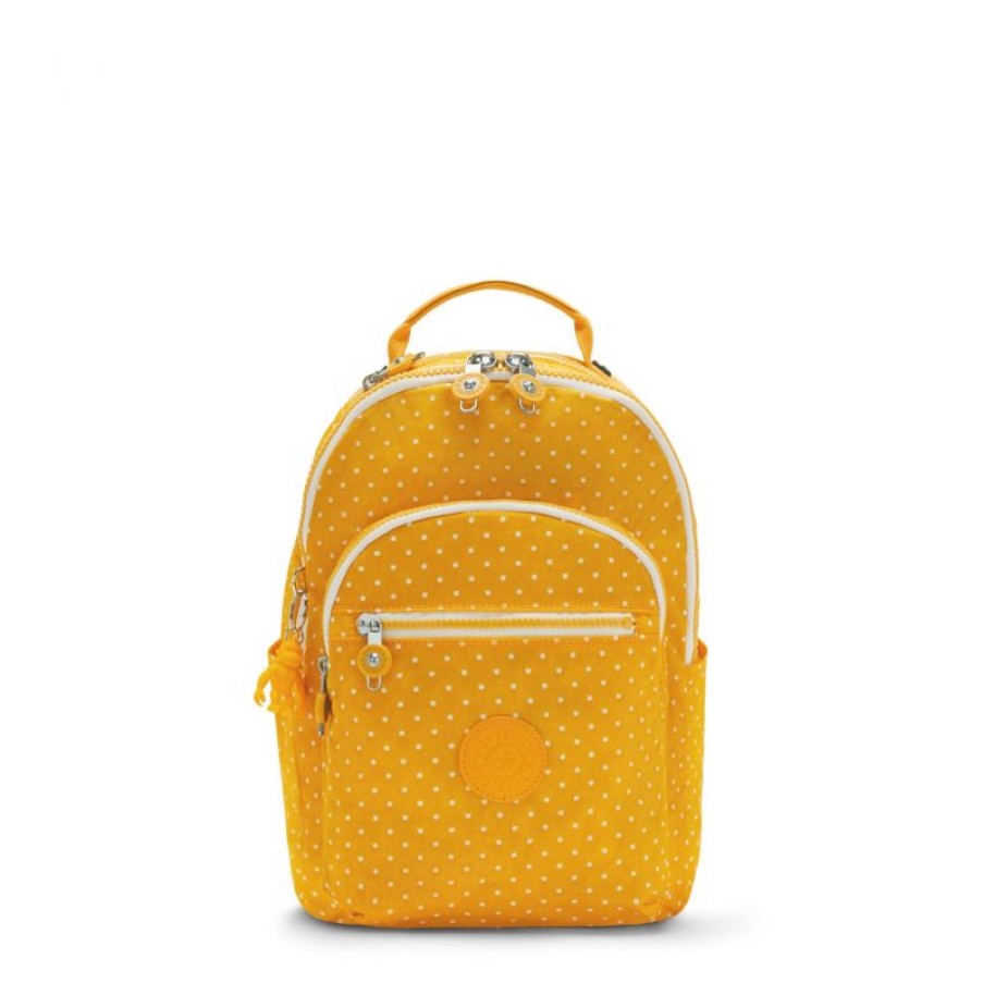 Femmes Kipling Sac A Dos | Sac A Dos Seoul S Soft Dot Yellow En Toile - Kipling