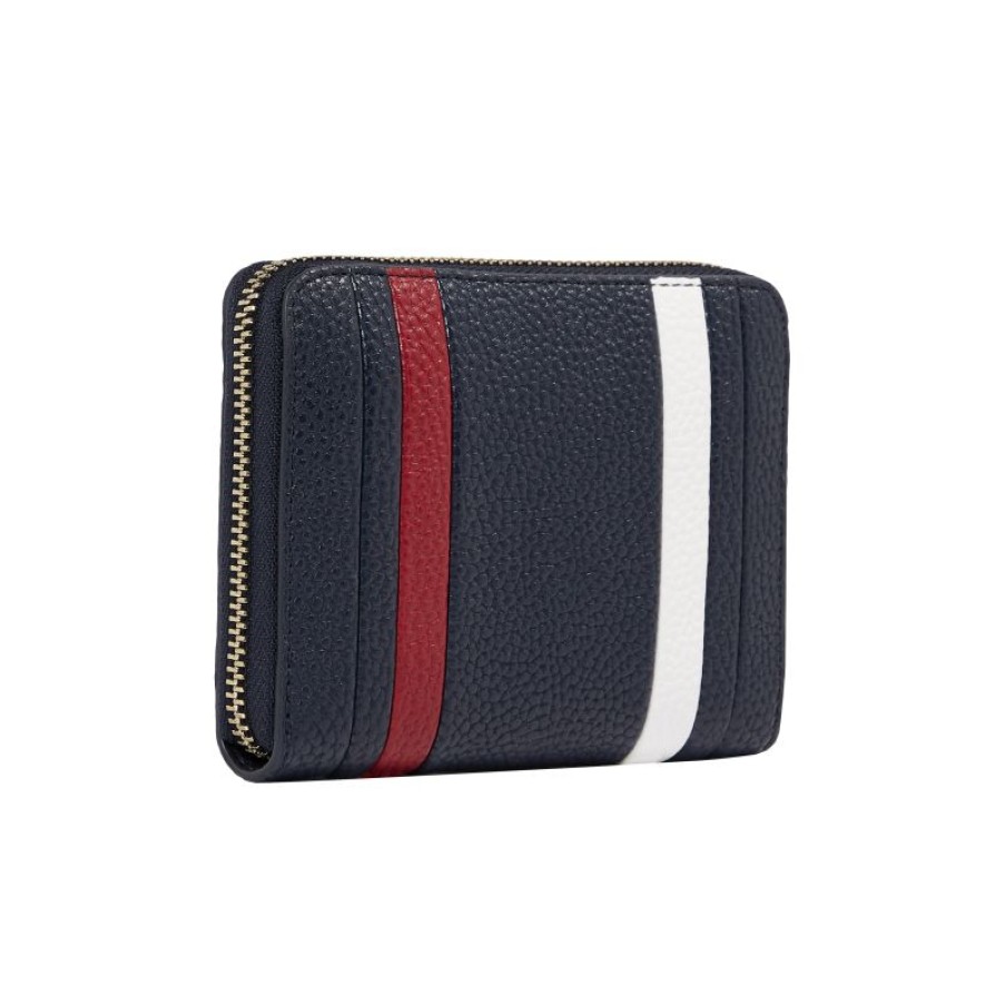 Femmes Tommy Hilfiger Portefeuille | Portefeuille Zippe Emblem En Synthetique - Tommy Hilfiger