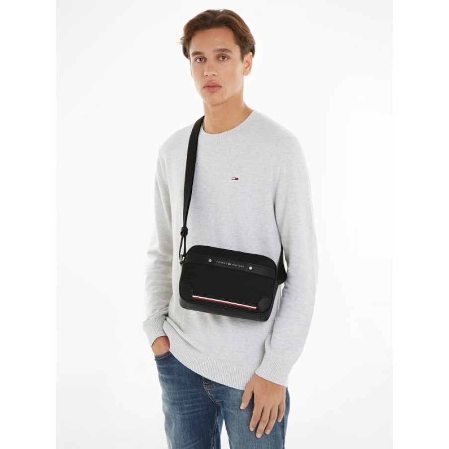 Hommes Tommy Hilfiger Sacoche | Sac Travers Central En Toile - Tommy Hilfiger