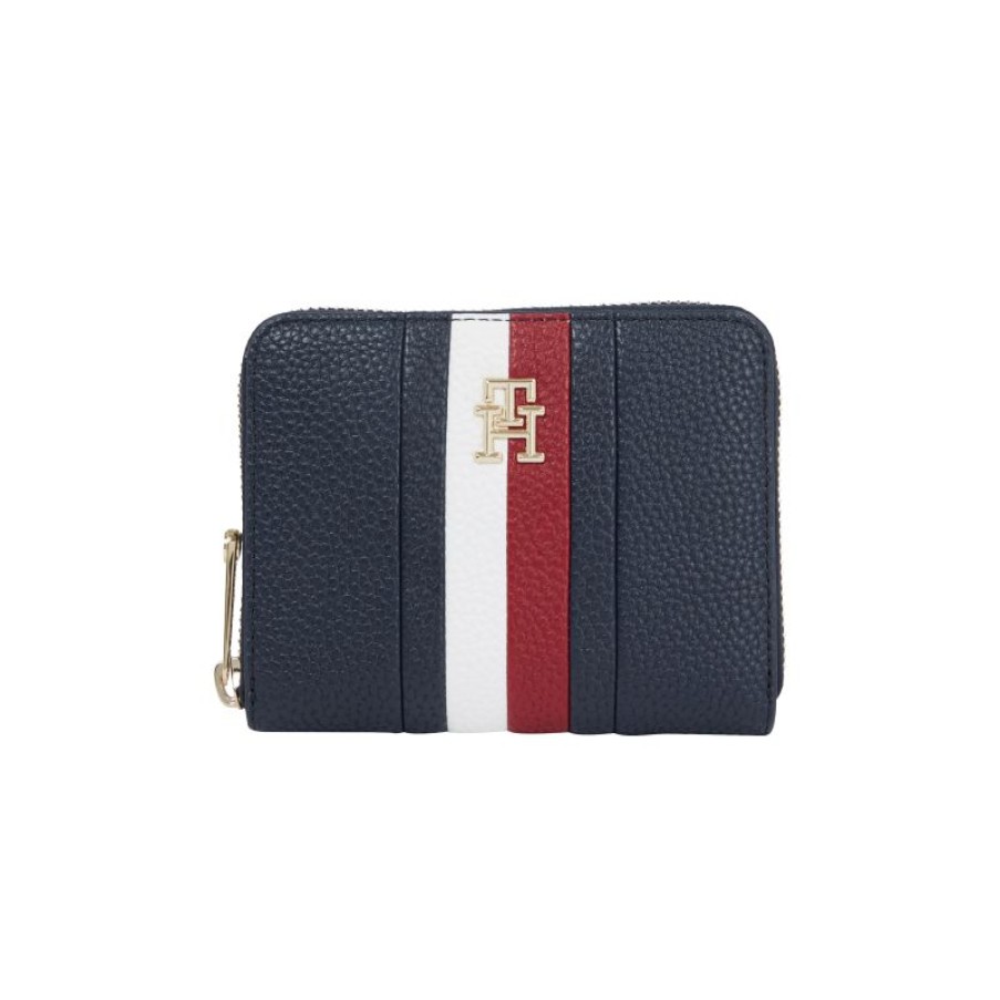 Femmes Tommy Hilfiger Portefeuille | Portefeuille Zippe Emblem En Synthetique - Tommy Hilfiger