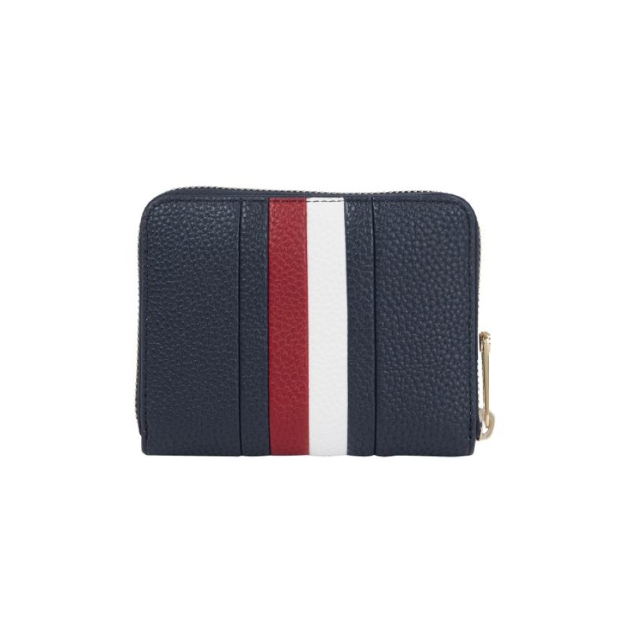 Femmes Tommy Hilfiger Portefeuille | Portefeuille Zippe Emblem En Synthetique - Tommy Hilfiger