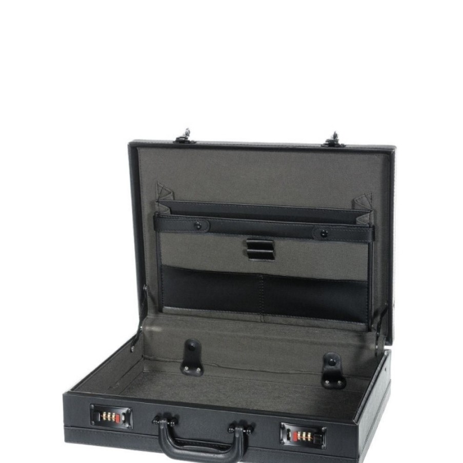 Hommes Davidt's Porte Document / Serviette | Attache Case Noir En Synthetique - Davidt'S