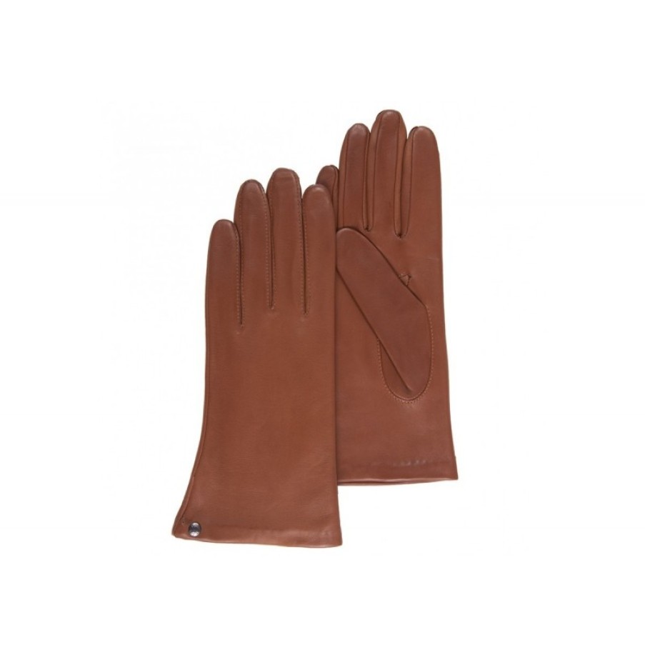 Femmes Isotoner Gants | Gants Femme Cuir Agneau Cognac - Isotoner