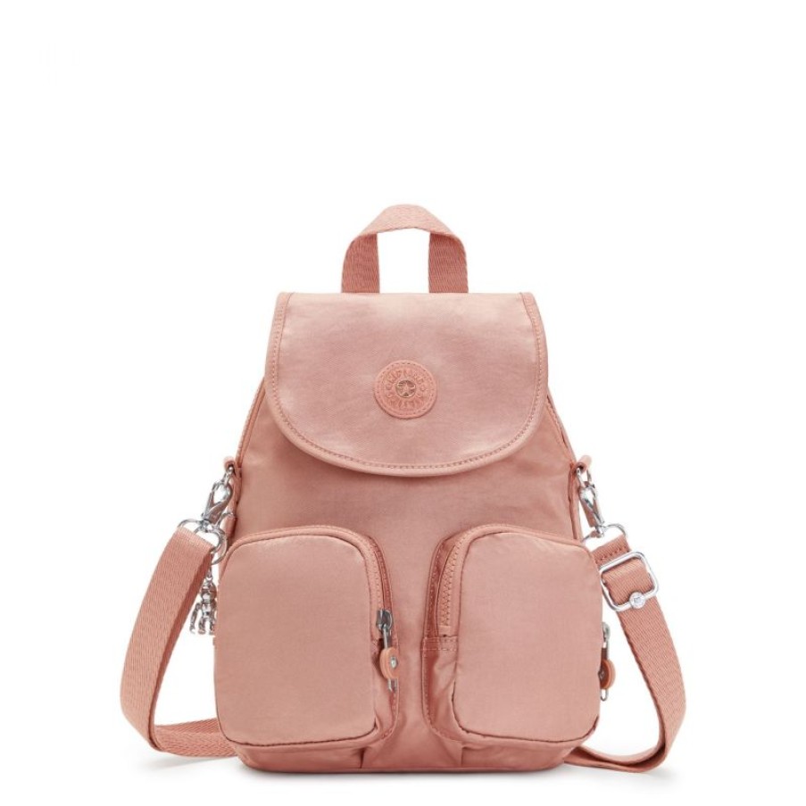 Femmes Kipling Sac A Dos | Sac A Dos Transformable Firefly Up Rose Dynamic En Toile - Kipling