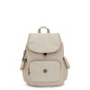 Femmes Kipling Sac A Dos | Sac A Dos City Pack S Signature Beige En Toile - Kipling