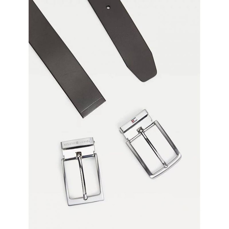 Hommes Tommy Hilfiger Ceinture | Coffret Cadeau Ceinture A Deux Boucles En Cuir - Tommy Hilfiger