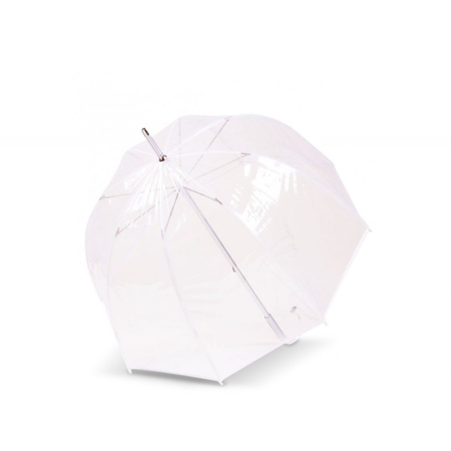 Femmes Isotoner Parapluie | Parapluie Cloche Canne Transparent Blanc - Isotoner