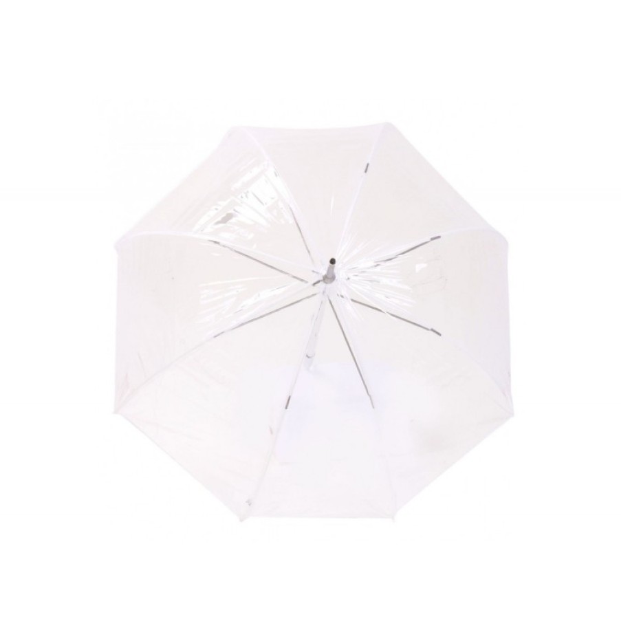 Femmes Isotoner Parapluie | Parapluie Cloche Canne Transparent Blanc - Isotoner