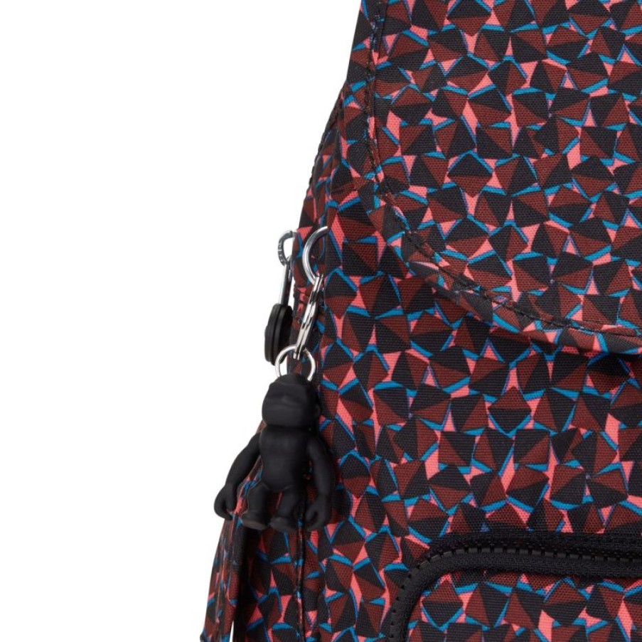 Femmes Kipling Sac A Dos | Sac A Dos City Pack S Happy Squares En Toile - Kipling