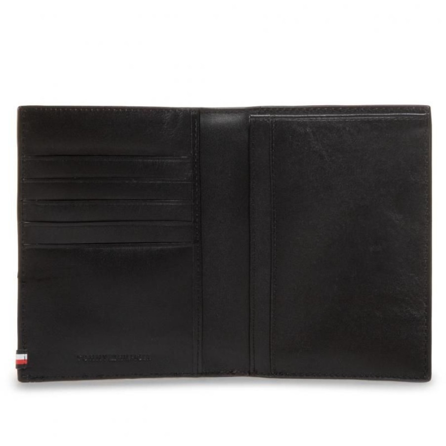 Hommes Tommy Hilfiger Portefeuille | Porte-Cartes Et Passeport Business En Cuir - Tommy Hilfiger