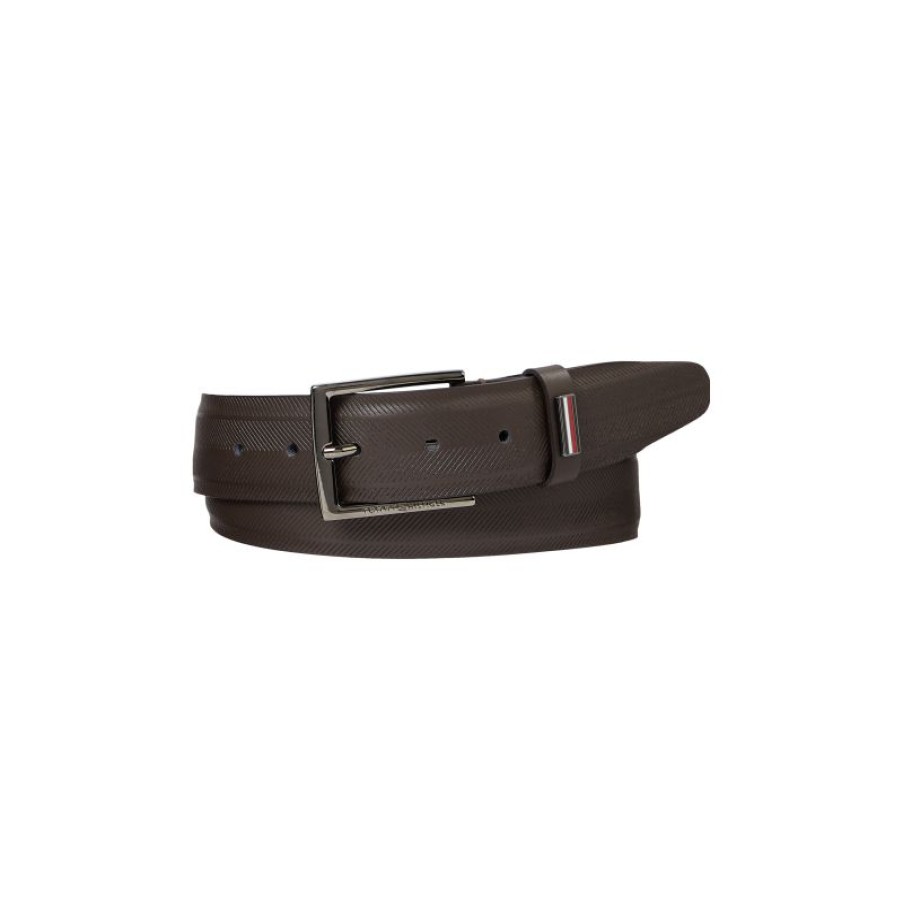 Hommes Tommy Hilfiger Ceinture | Ceinture Business Texture Reversible 115Cm - Tommy Hilfiger