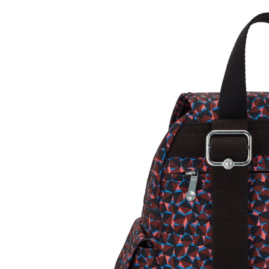 Femmes Kipling Sac A Dos | Sac A Dos City Pack Mini Happy Squares En Toile - Kipling