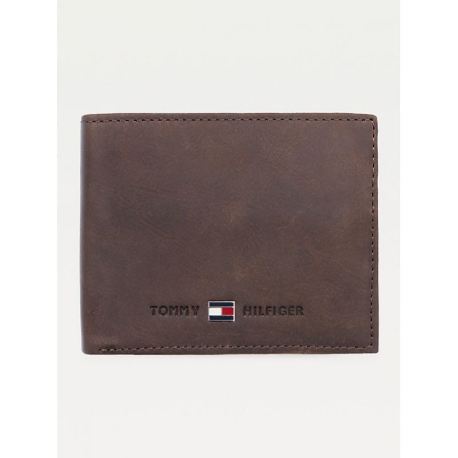 Hommes Tommy Hilfiger Portefeuille | Portefeuille Johnson En Cuir - Tommy Hilfiger