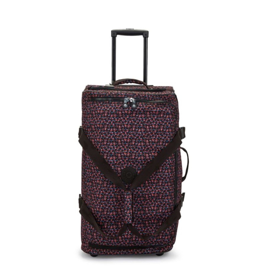 Bagages Kipling | Sac De Voyage 66Cm A Roulettes Teagan M Happy Squares En Toile - Kipling