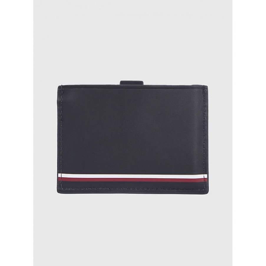 Hommes Tommy Hilfiger Porte Cartes | Porte-Cartes Central En Cuir - Tommy Hilfiger