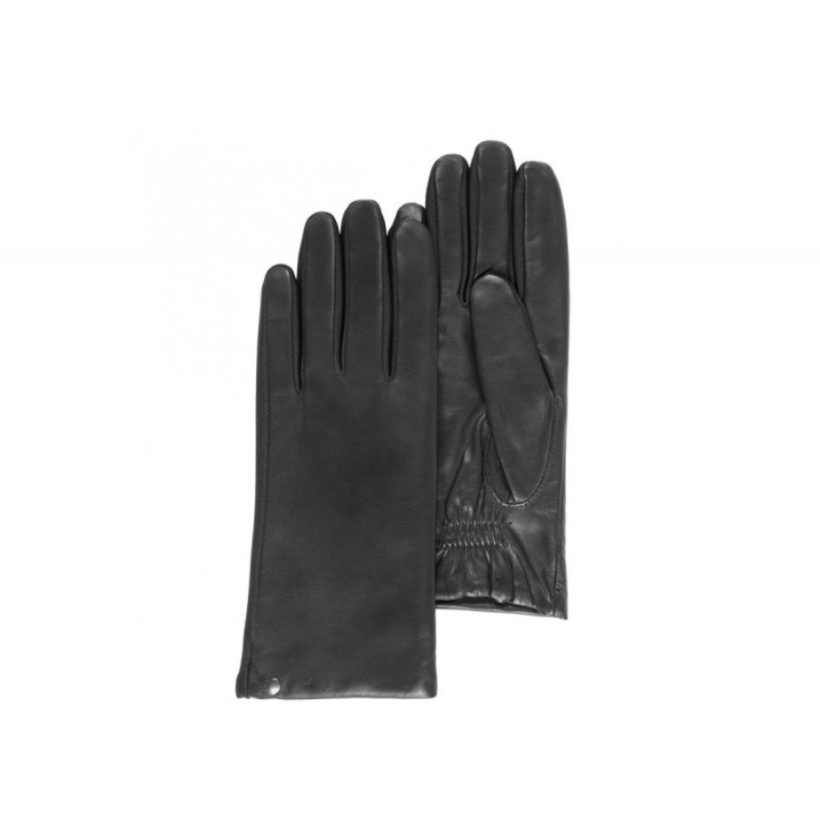 Femmes Isotoner Gants | Gants Femme Cuir Agneau Noir - Isotoner