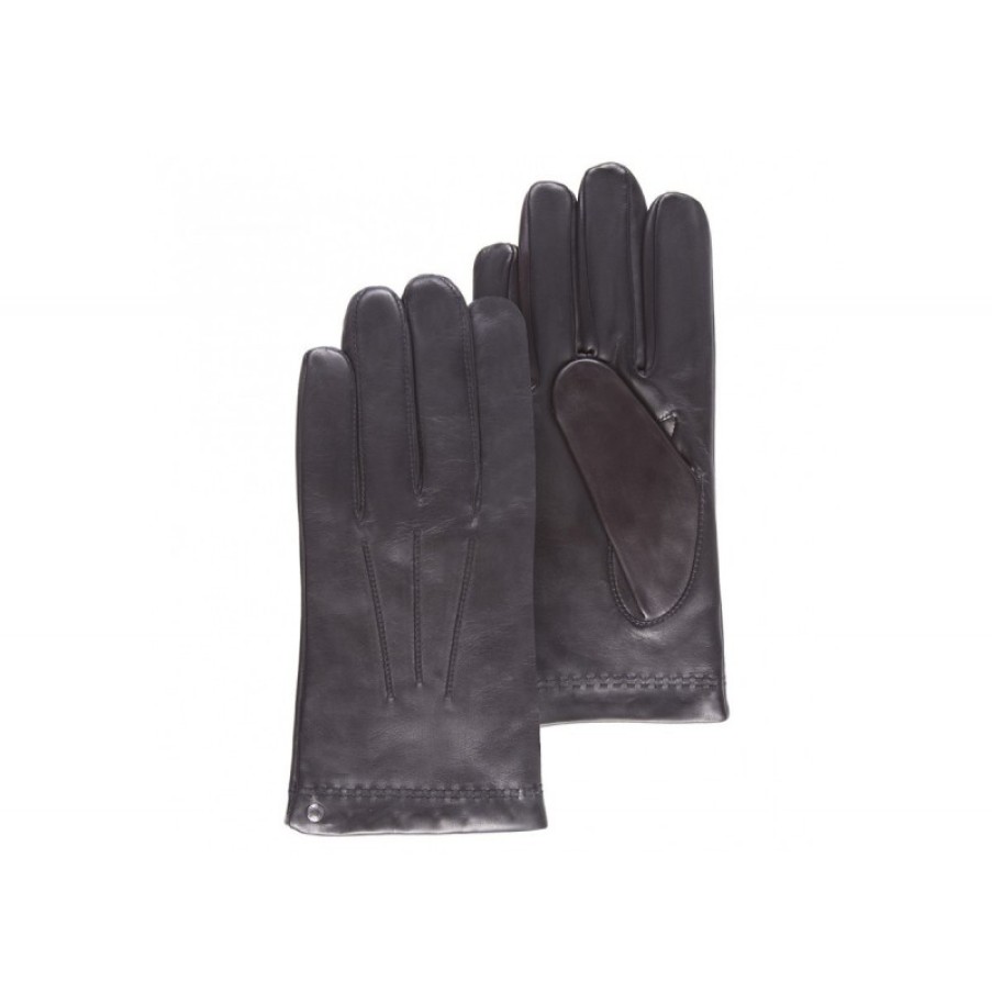 Hommes Isotoner Gants | Gants Homme Cuir Agneau Noir - Isotoner