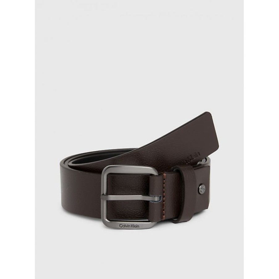 Hommes Calvin Klein Ceinture | Ceinture Concise 3.5Cm En Cuir - Calvin Klein