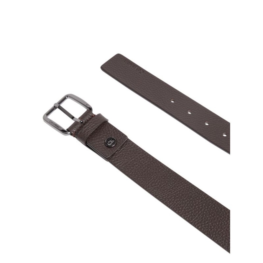 Hommes Calvin Klein Ceinture | Ceinture Concise 3.5Cm En Cuir - Calvin Klein