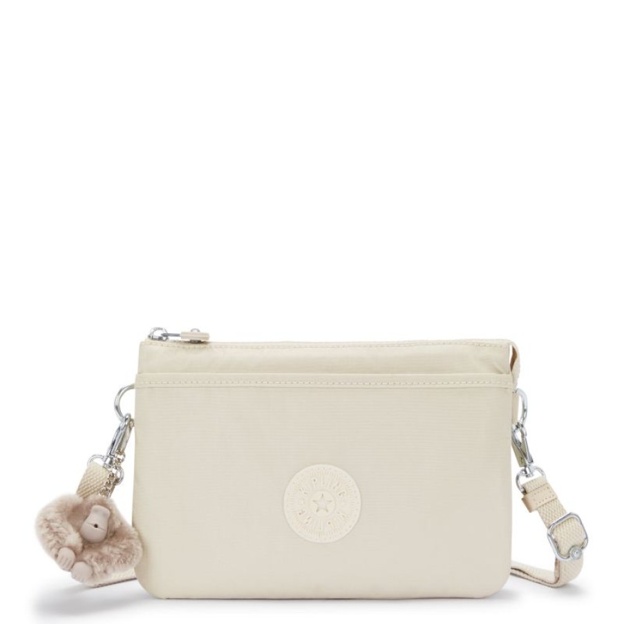 Femmes Kipling Sac Bandouliere | Petit Sac Bandouliere Riri Beige Pearl En Toile - Kipling