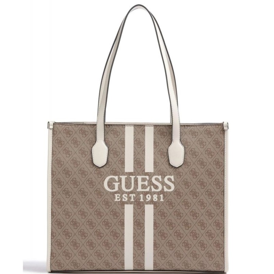 Femmes Guess Sac Porte Epaule | Sac Shopping Silvana En Synthetique - Guess