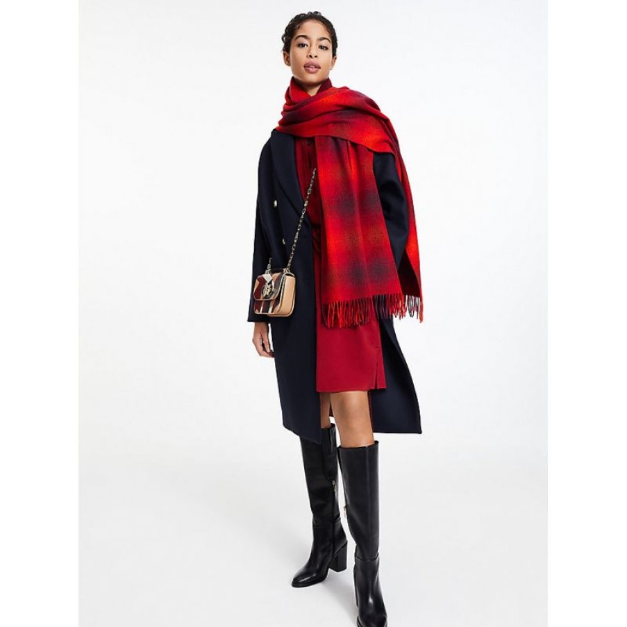 Femmes Tommy Hilfiger Foulard | Echarpe Th Elevated En Laine - Tommy Hilfiger