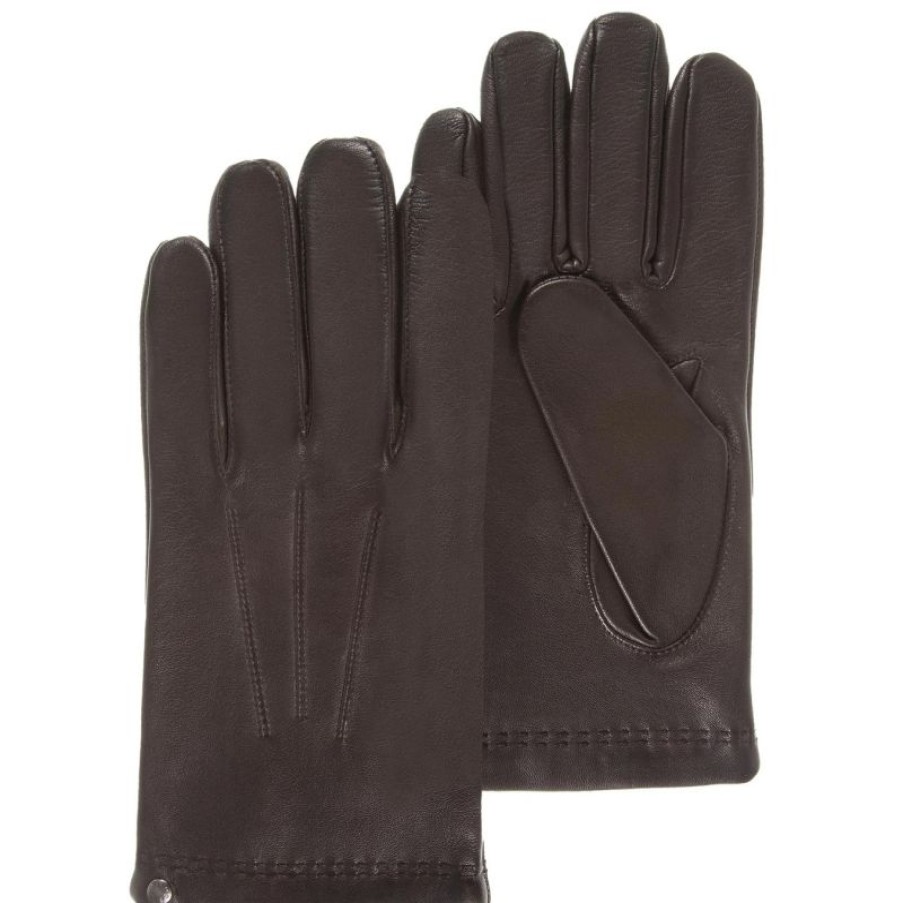 Hommes Isotoner Gants | Gants Homme Cuir Agneau Marron - Isotoner