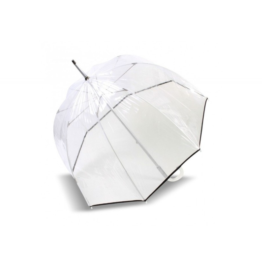 Femmes Isotoner Parapluie | Parapluie Cloche Canne Transparent Noir - Isotoner