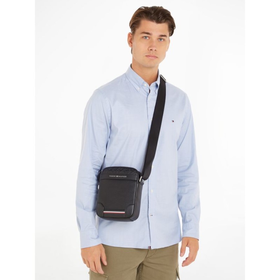 Hommes Tommy Hilfiger Sacoche | Sac Travers Central En Synthetique - Tommy Hilfiger