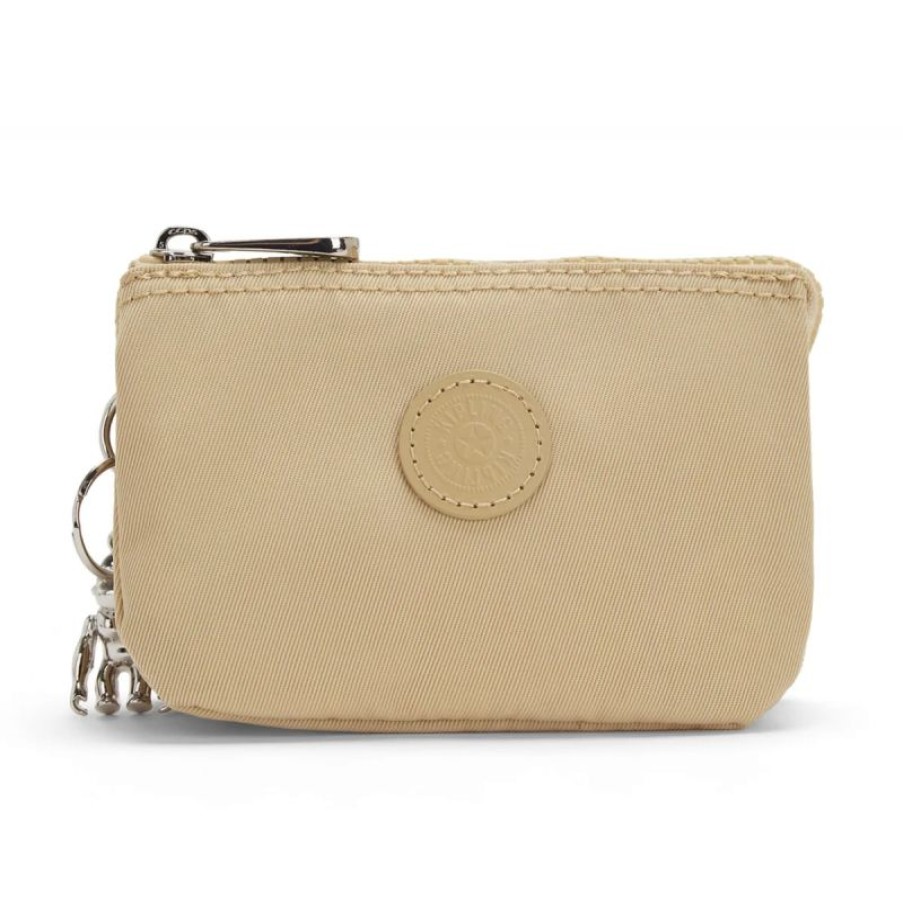 Femmes Kipling Porte Monnaie | Porte-Monnaie Creativity S Cool Beige En Toile - Kipling