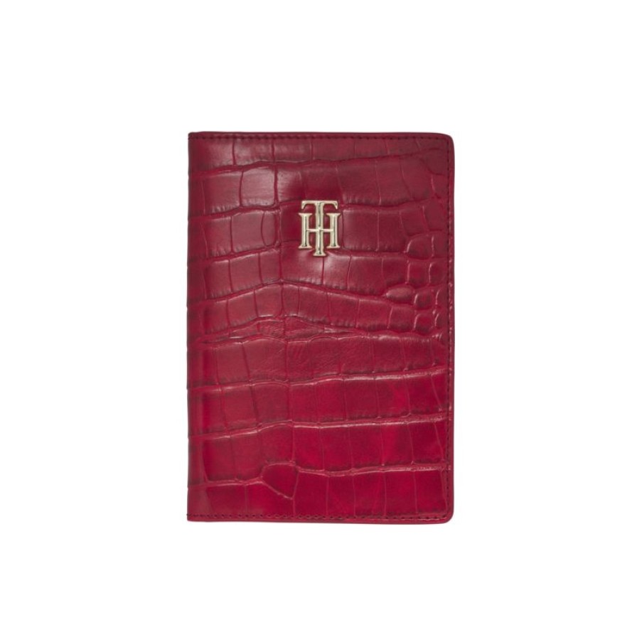 Femmes Tommy Hilfiger Portefeuille | Etui De Passeport En Synthetique Facon Croco - Tommy Hilfiger