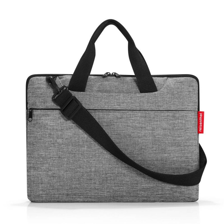 Hommes Reisenthel Sacoche Ordinateur | Sacoche Ordinateur Netbookbag Twist Silver En Toile - Reisenthel