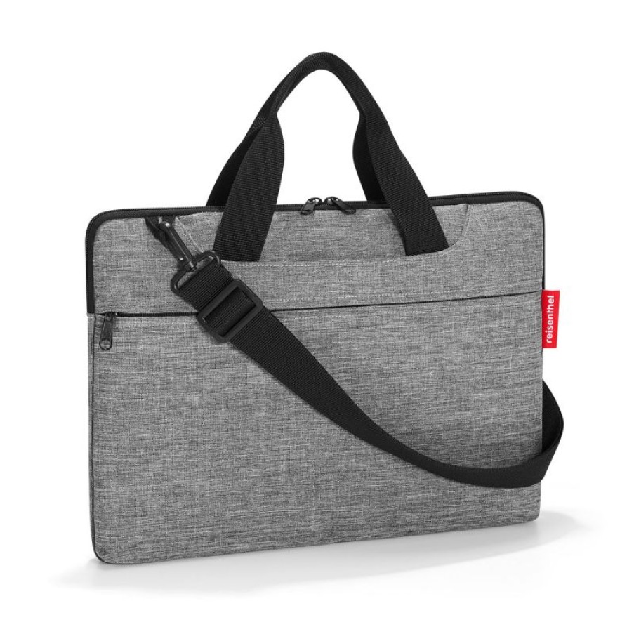 Hommes Reisenthel Sacoche Ordinateur | Sacoche Ordinateur Netbookbag Twist Silver En Toile - Reisenthel